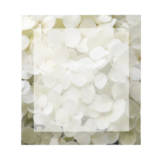 White Hydrangea Floral Notizblock (Vorderseite)