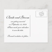 White Hydrangea Floral Save the Date Ankündigungspostkarte (Rückseite)