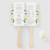 White Hydrangea Floral Watercolor Hochzeitsprogram Fächer (Vorne und Hinten)