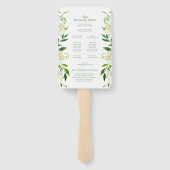 White Hydrangea Floral Watercolor Hochzeitsprogram Fächer (Rückseite)