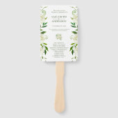 White Hydrangea Floral Watercolor Hochzeitsprogram Fächer (Vorderseite)