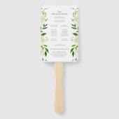 White Hydrangea Floral Watercolor Hochzeitsprogram Fächer (Rückseite)