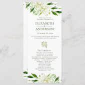 White Hydrangea Floral Watercolor Hochzeitsprogram Programm (Vorne/Hinten)