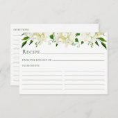 White Hydrangea Floral Watercolor Rezept Card Begleitkarte (Vorne/Hinten)