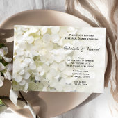 White Hydrangea Floral Wedding Probe Dinner Einladung