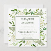 White Hydrangea Floral Wedding Reception Einladung (Vorderseite)