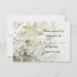 White Hydrangea Floral Wedding RSVP Response Card Karte
