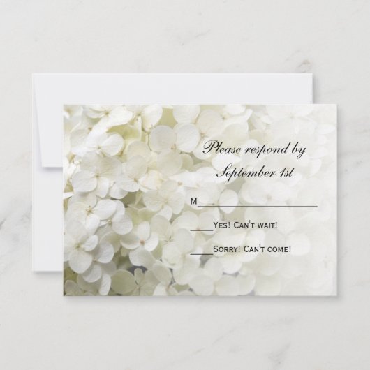 White Hydrangea Floral Wedding RSVP Response Card Karte (Vorderseite)