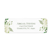 White Hydrangea Floral Wedding Rücksendeadresse (Vorne)