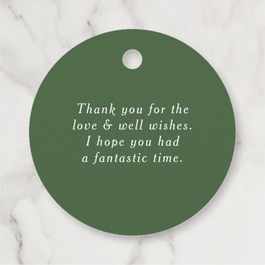 White Hydrangea Floral Wreath Bridal Brunch Geschenkanhänger (Rückseite)