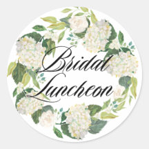 White Hydrangea Floral Wreath Bridal Luncheon