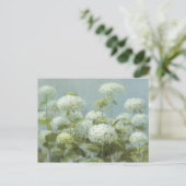 White Hydrangea Garden Postkarte (Stehend Vorderseite)