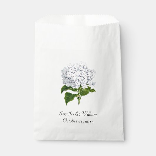 White Hydrangea Gastgeschenk Hochzeit Bag Geschenktütchen (Vorderseite)