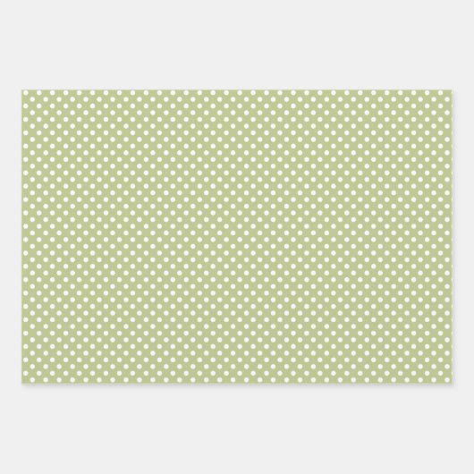 White Hydrangea Gingham und Polka Dot Pattern Geschenkpapier Set (Vorderseite 3)