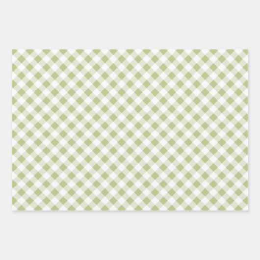 White Hydrangea Gingham und Polka Dot Pattern Geschenkpapier Set (Vorderseite 2)