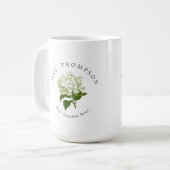 White Hydrangea Grand-Millennium-Jährige Beste Leh Kaffeetasse (Vorderseite Links)