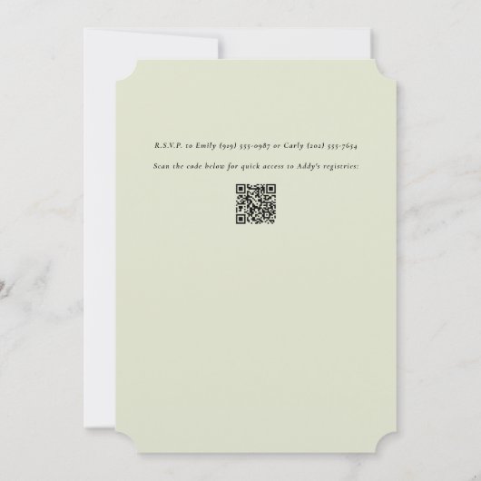 White Hydrangea Grandmillennial Brautparty Einladung (Rückseite)