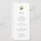 White Hydrangea Grandmillennial Menu Einladung (Vorderseite)