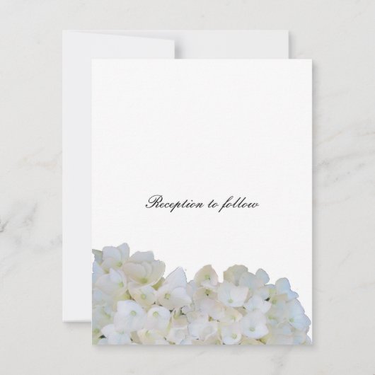 White Hydrangea Hochzeitseinladung Einladung (Rückseite)