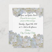 White Hydrangea Hochzeitseinladung Einladung (Vorne/Hinten)