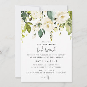 White Hydrangea Hochzeitseinladung Einladung