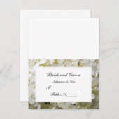 White Hydrangea Hochzeitsempfang Platzkarte RSVP Karte (Vorne/Hinten)