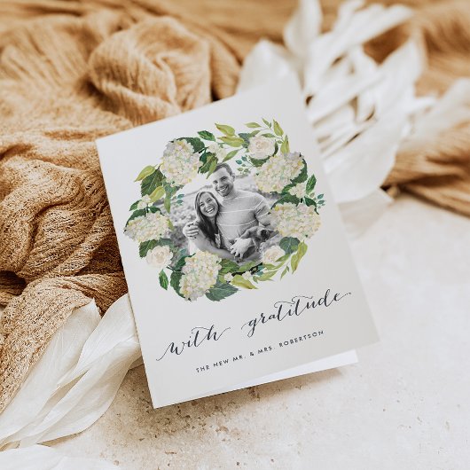 White Hydrangea | Hochzeitsszenario Foto Vielen Da Dankeskarte