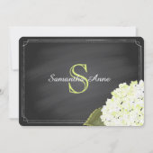 White Hydrangea Jar Chalkboard Brautparty Einladung (Rückseite)