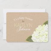 White Hydrangea Mason Jar Rustic Baby Dusche Einladung (Rückseite)
