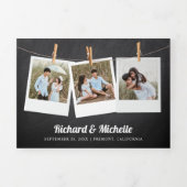 White Hydrangea Mason Jar String Lights Wedding Dreifach Gefaltete Einladung (Cover)