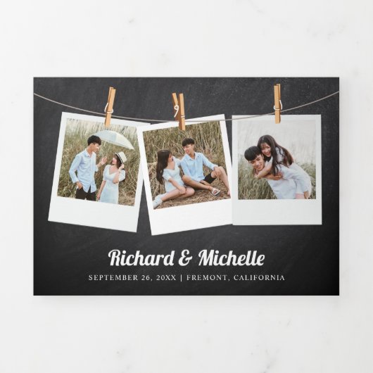 White Hydrangea Mason Jar String Lights Wedding Dreifach Gefaltete Einladung (Cover)