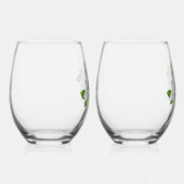 White Hydrangea Mr. and Mrs Stemless Wine Glass Weinglas Ohne Stiel (Rechts)