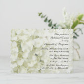 White Hydrangea Probe Dinner Einladung (Stehend Vorderseite)