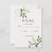 White Hydrangea Rose Elegante Hochzeit RSVP Karte (Vorderseite)
