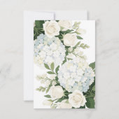 White Hydrangea Rose Elegante Hochzeit RSVP Karte (Rückseite)