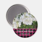 White Hydrangea Save the Date Magnet (Vorderseite/Rückseite)