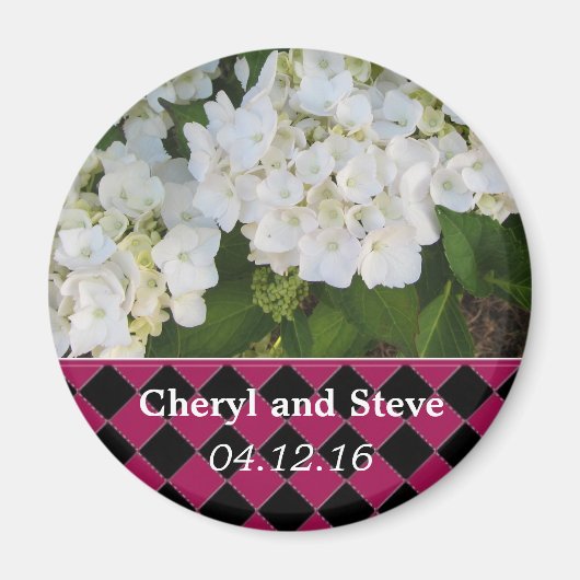 White Hydrangea Save the Date Magnet (Vorne)