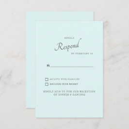 White Hydrangea Seafoam Background Wedding RSVP