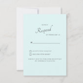 White Hydrangea Seafoam Background Wedding RSVP Karte (Vorderseite)