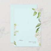 White Hydrangea Seafoam Wedding Blank Dankeskarte (Vorne/Hinten)