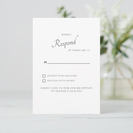 White Hydrangea Seafoam Wedding RSVP (Stehend Vorderseite)