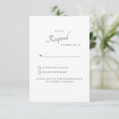 White Hydrangea Seafoam Wedding RSVP Karte (Stehend Vorderseite)