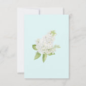 White Hydrangea Seafoam Wedding RSVP Karte (Rückseite)