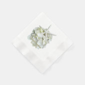 White Hydrangea Starfish Hochzeit Serviette (Ecke)