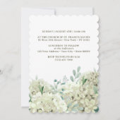 White Hydrangea Taufe Einladung (Rückseite)