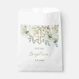 White Hydrangea Taufe Geschenktütchen