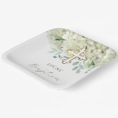 White Hydrangea Taufe Pappteller (Gewinkelt)