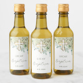 White Hydrangea Taufe Weinetikett (Flaschen)