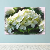 *~* White Hydrangea TV2 Art Stretched Canvas Print Leinwanddruck (Insitu (Holzboden))
