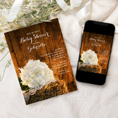 White Hydrangea und Barn Wood Country Babydusche Einladung